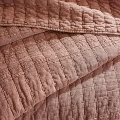 EMINZA Couvre-lit coton matelassé (220 x 240 cm) Lena Terracotta Discount