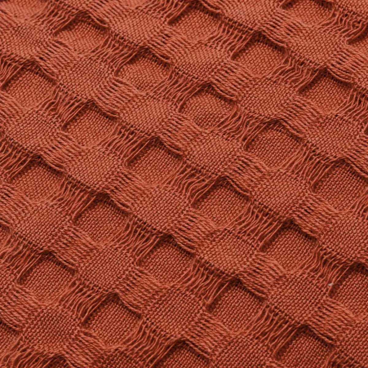 EMINZA Couvre-lit coton nid d'abeille (220 x 250 cm) Maya Terracotta Clearance