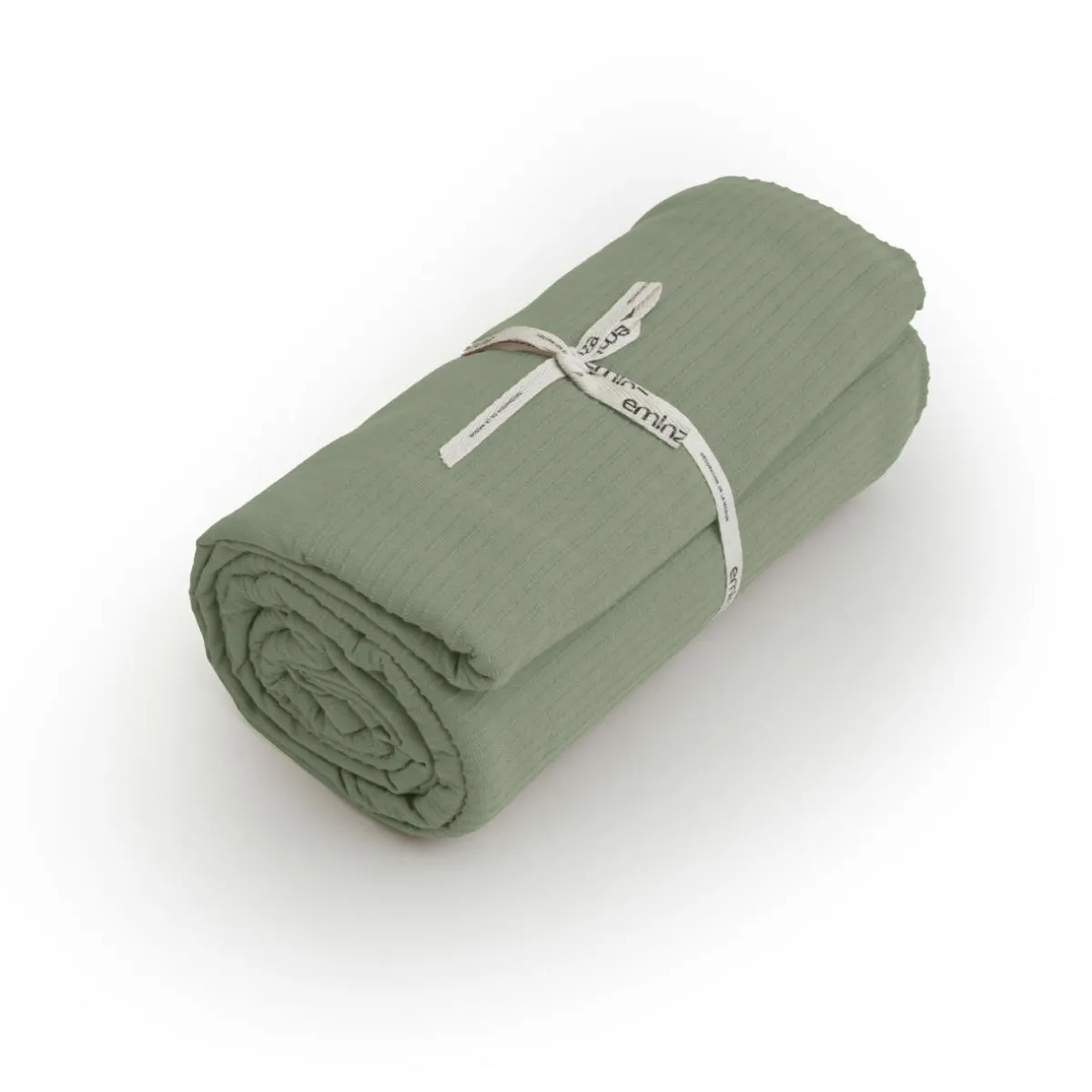 EMINZA Couvre-lit coton tissé (220 x 250 cm) Léa Vert romarin