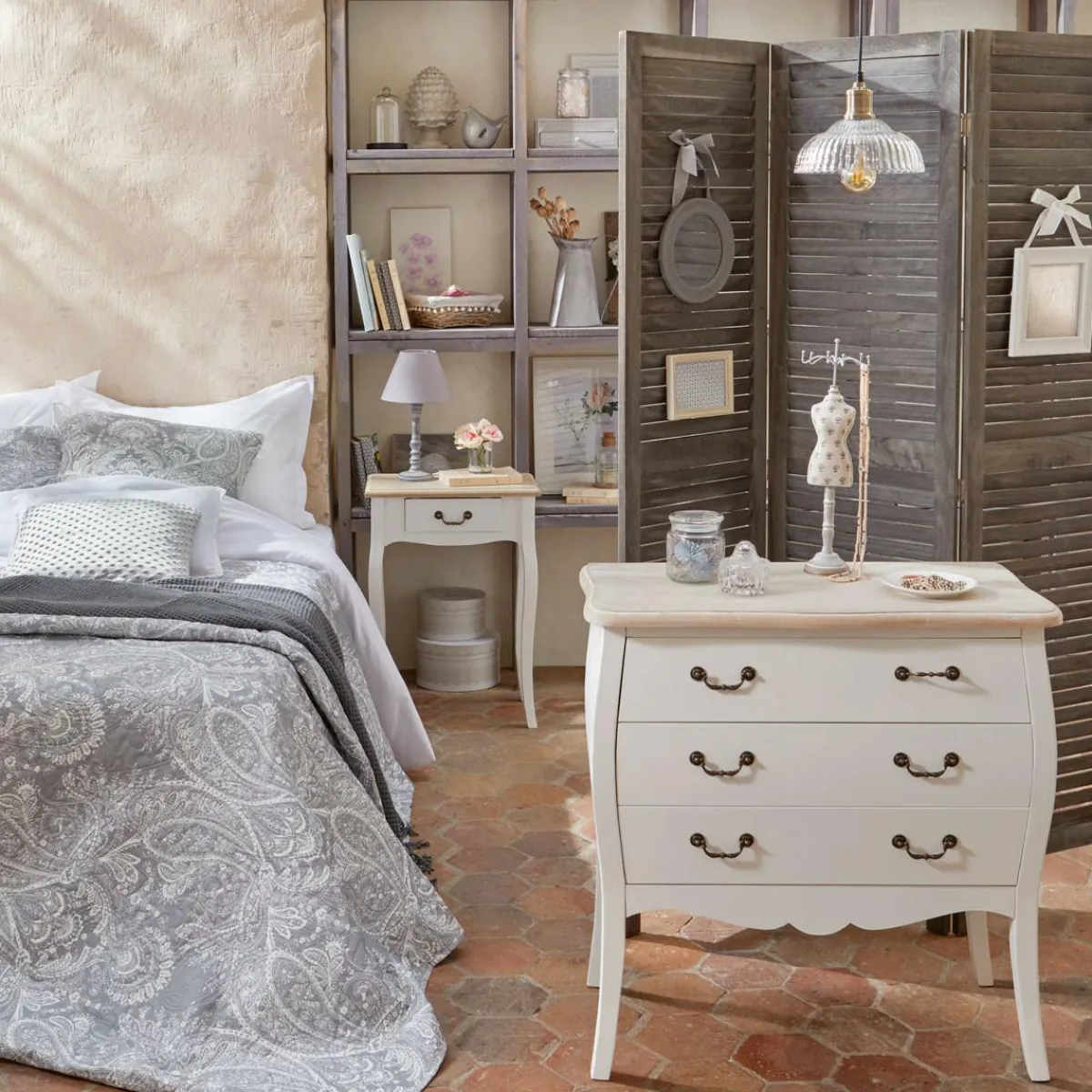 ATMOSPHERA Couvre-lit et taies d'oreiller (240 x 260 cm) Marie Gris clair Online