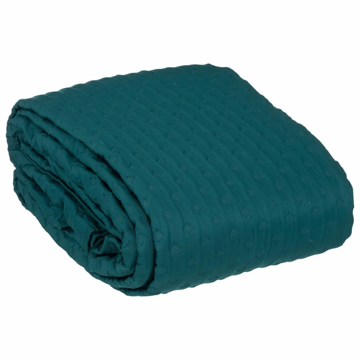 ATMOSPHERA Couvre-lit et taies d'oreiller (240 x 260 cm) Kalia Bleu canard Sale