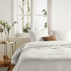 ATMOSPHERA Couvre-lit et taies d'oreiller (260 x 240 cm) Dolce Ivoire New