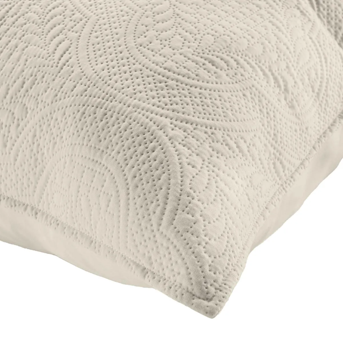 douceur d'intu017drieur Couvre-lit matelassé et deux taies d'oreiller (240 x 260 cm) Romane Beige Ecru