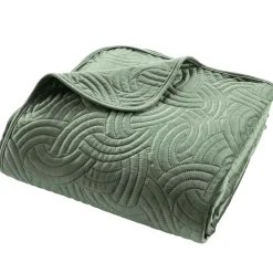 douceur d'intu017drieur Couvre-lit matelassé et deux taies d'oreiller (220 x 240 cm) Solange cédre Vert Online