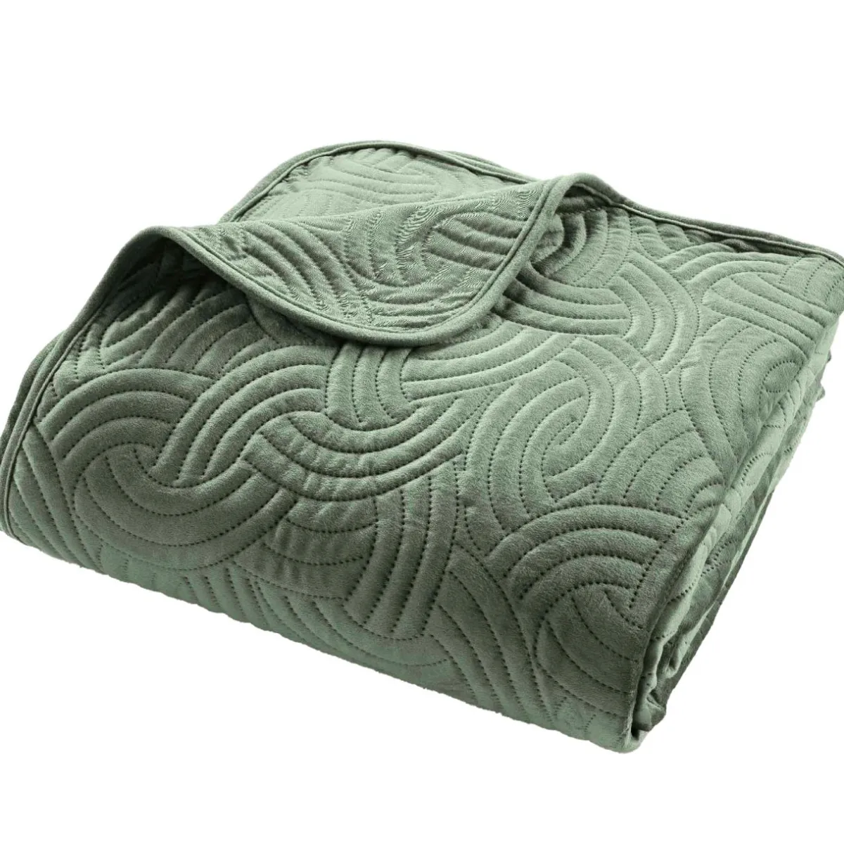 douceur d'intu017drieur Couvre-lit matelassé et deux taies d'oreiller (220 x 240 cm) Solange cédre Vert Online