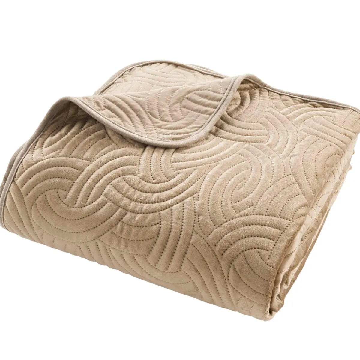 douceur d'intu017drieur Couvre-lit matelassé et deux taies d'oreiller (240 x 260 cm) Solange Beige Outlet