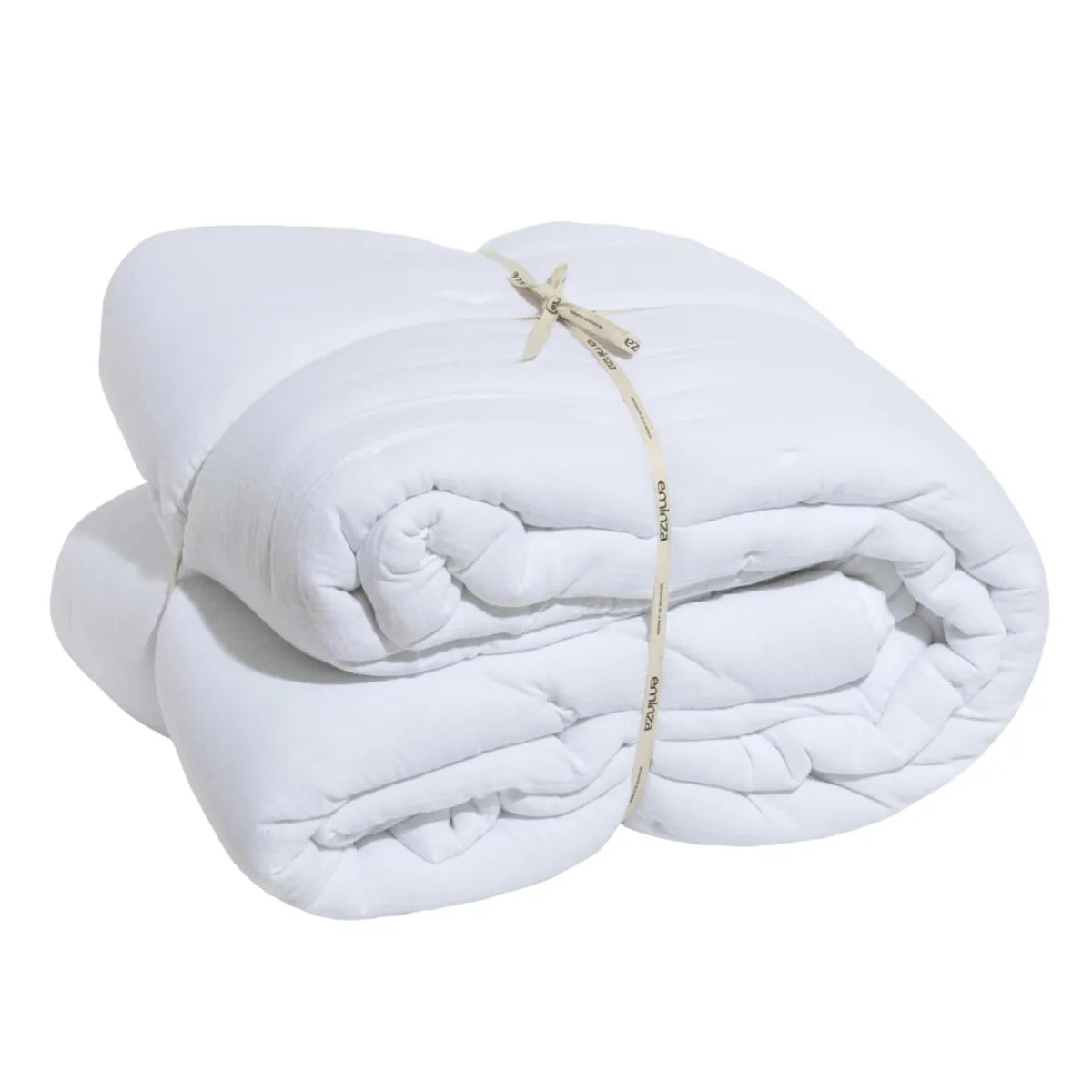 EMINZA Couvre-lit matelassé gaze de coton (180 x 240 cm) Gaïa chantilly Blanc New