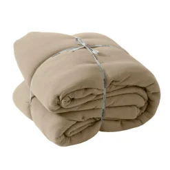 EMINZA Couvre-lit matelassé gaze de coton (240 x 220 cm) Gaïa Ficelle Sale
