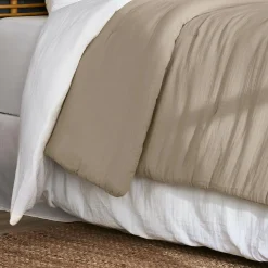 EMINZA Couvre-lit matelassé gaze de coton (260 x 240 cm) Gaïa Ficelle Outlet