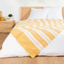 DOUCEUR D'INTERIEUR Couvre-lit polycoton (180 x 220 cm) Abby curry Jaune Online