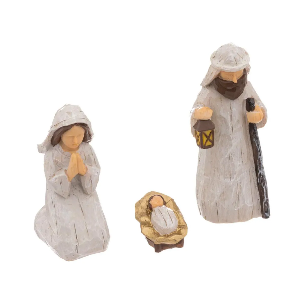 Feeric Lights & Christmas Crèche de Noël complète en bois (H19 cm) Sainte-Lucia Naturel Clearance