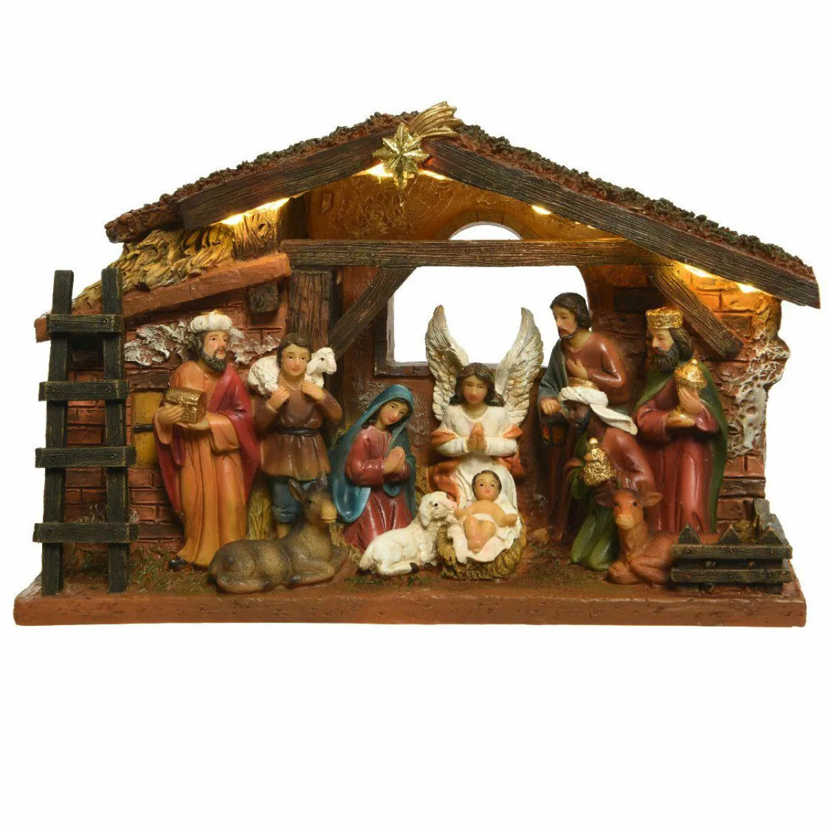 KAEMINGK Crèche de Noël complète et lumineuse (H15 cm) Sainte-Julia Sale