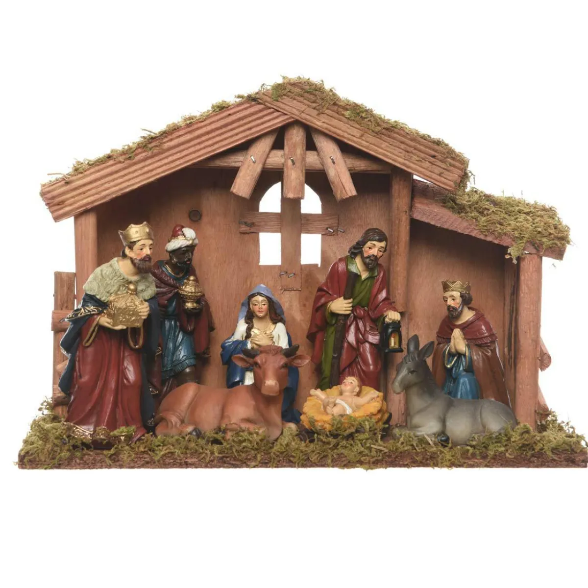KAEMINGK Crèche de Noël complète (H21 cm) Saint-Daniel Discount