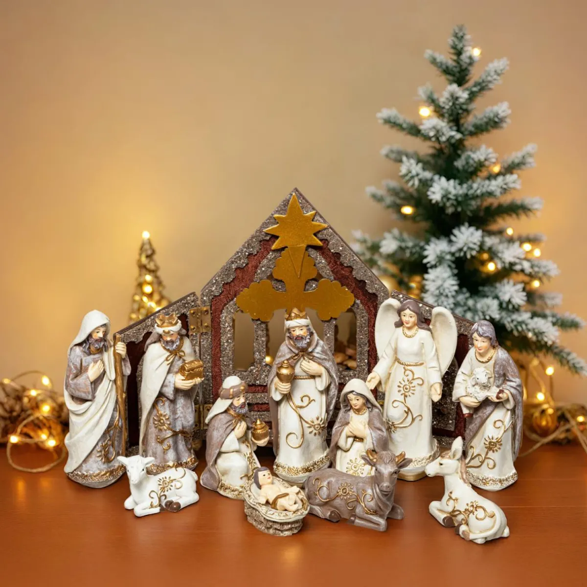 Feeric Lights & Christmas Crèche de Noël complète (H25 cm) Sainte-Nathalie Outlet