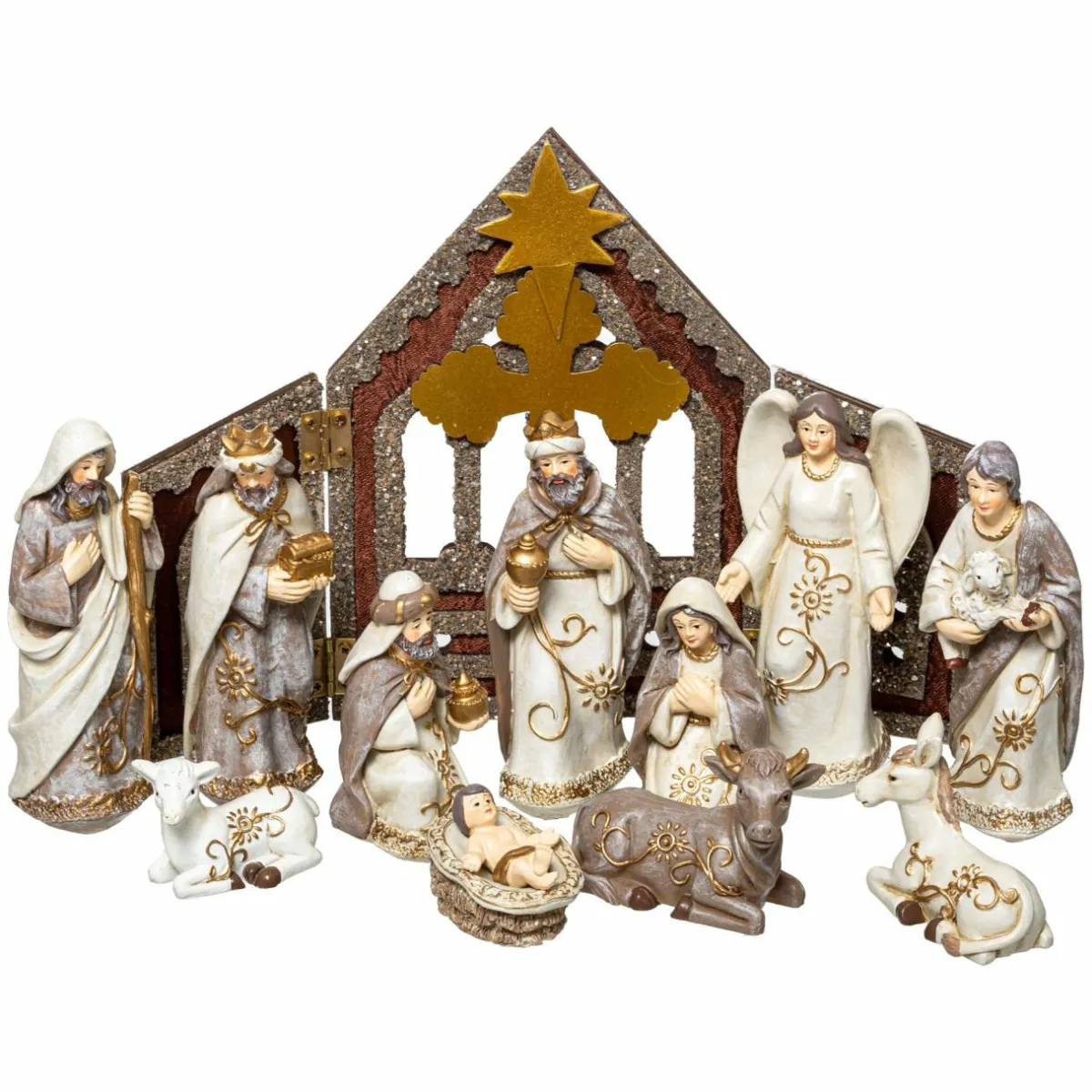 Feeric Lights & Christmas Crèche de Noël complète (H25 cm) Sainte-Nathalie Outlet