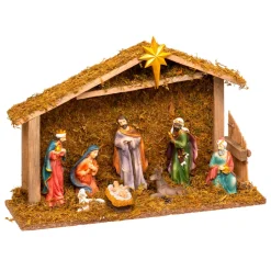 JJA Crèche de Noël complète (H35 cm) Saint-Basile Multicolore Hot