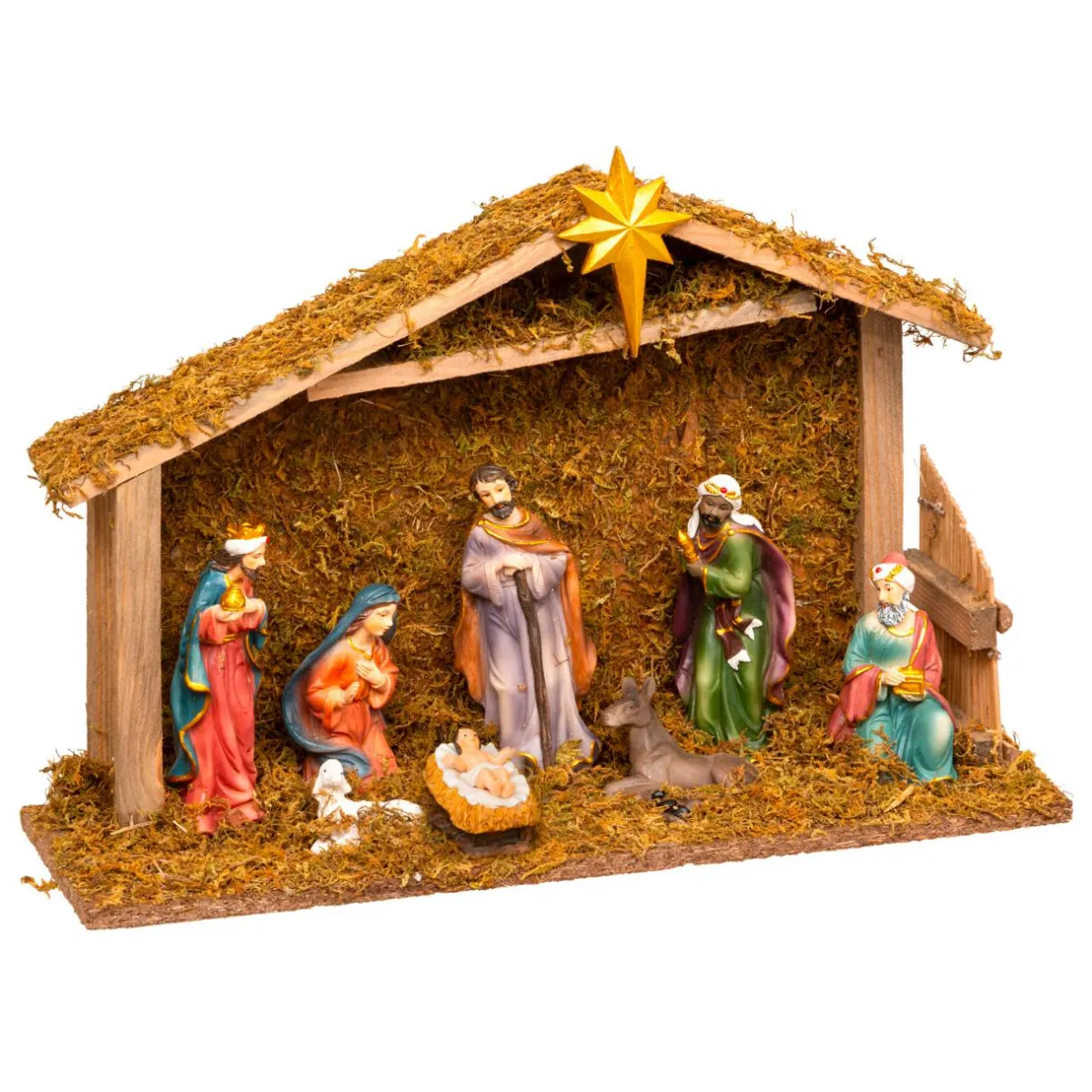 JJA Crèche de Noël complète (H35 cm) Saint-Basile Multicolore Hot