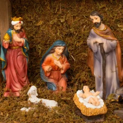 JJA Crèche de Noël complète (H35 cm) Saint-Basile Multicolore Hot