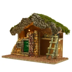 KAEMINGK Crèche de Noël vide et lumineuse (Hauteur 24 cm) Saint-Clotaire Naturel Hot
