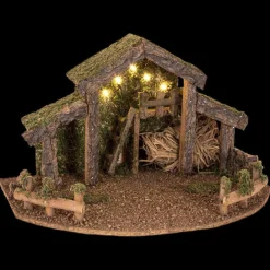 Feeric Lights & Christmas Crèche de Noël vide et lumineuse (H22 cm) Saint-Grégoire Clearance