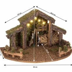 Feeric Lights & Christmas Crèche de Noël vide et lumineuse (H22 cm) Saint-Grégoire Clearance