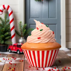 KAEMINGK Cupcake de Noël Géant (H60 cm) Gourmandise colorée Rouge Online