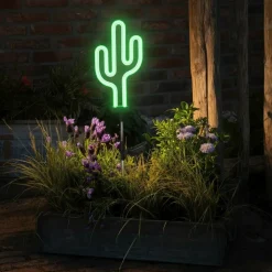 KAEMINGK Décoration lumineuse Solaire à piquer au sol (H73 cm) Cactus néon Vert Online