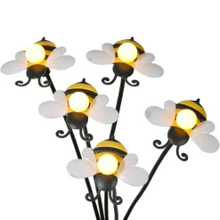KAEMINGK Décoration lumineuse Solaire à piquer au sol (H60 cm) Abeilles et blanc chaud Jaune Hot