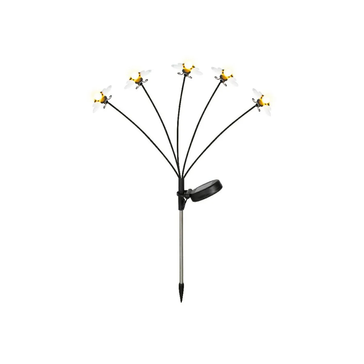 KAEMINGK Décoration lumineuse Solaire à piquer au sol (H60 cm) Abeilles et blanc chaud Jaune Hot