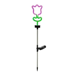 KAEMINGK Décoration lumineuse Solaire à piquer au sol (H70 cm) Tulipe néon Multicolore Clearance