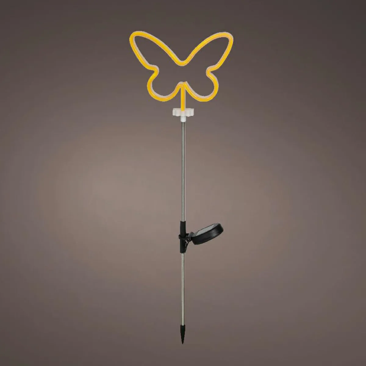 KAEMINGK Décoration lumineuse Solaire à piquer au sol (H85 cm) Papillon néon Jaune Hot