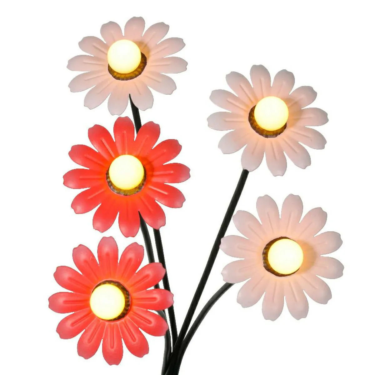 KAEMINGK Décoration lumineuse Solaire à piquer au sol (H60 cm) Marguerites et blanc chaud Rouge New
