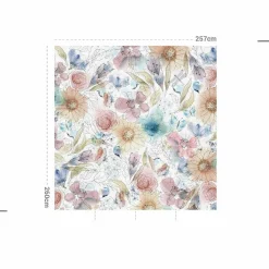 MOTIF Décoration murale adhésive (257 x 260 cm) Florelie Multicolore Clearance