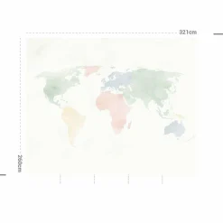 MOTIF Décoration murale adhésive (321 x 260 cm) Cute World Multicolore Discount