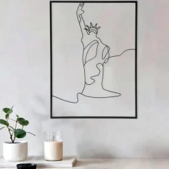 EMINZA Décoration murale en métal (H40 cm) Statut de la Liberté Noir