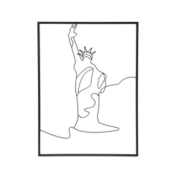 EMINZA Décoration murale en métal (H40 cm) Statut de la Liberté Noir