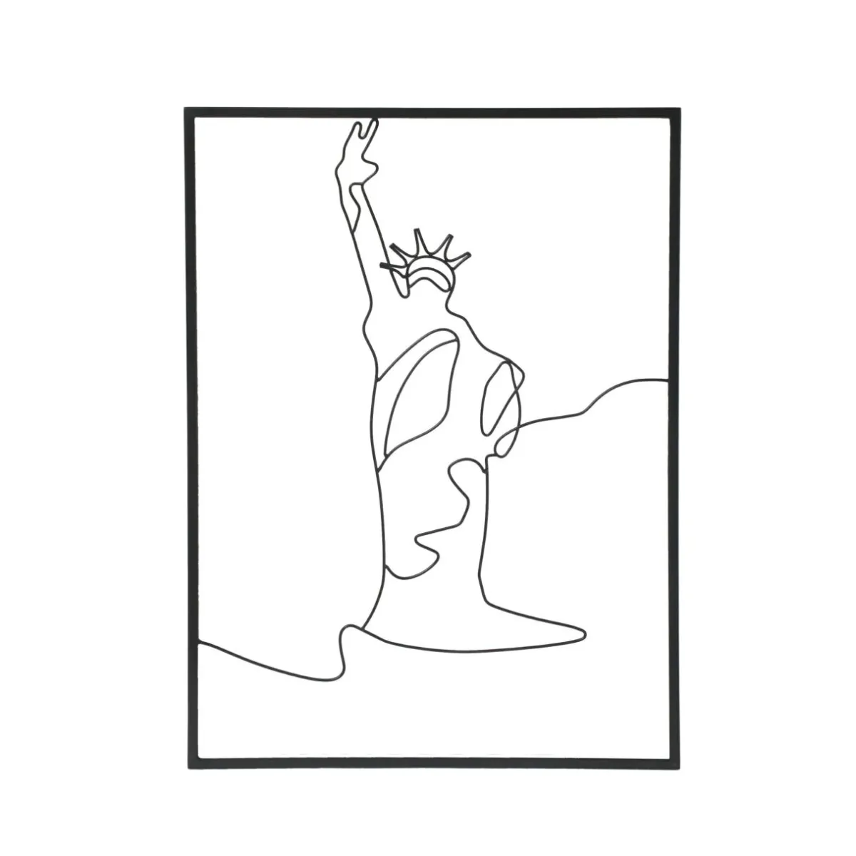 EMINZA Décoration murale en métal (H40 cm) Statut de la Liberté Noir