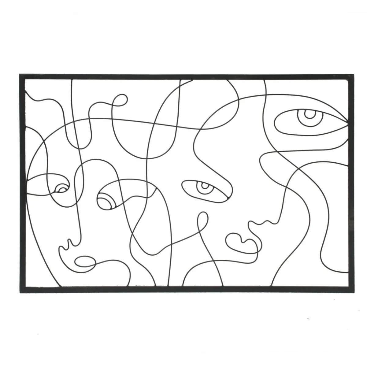 EMINZA Décoration murale en métal (90 x H60 cm) Poker face Noir Online