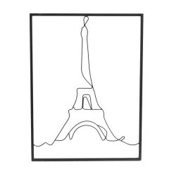 EMINZA Décoration murale en métal (H80 cm) Tour Eiffel Noir Outlet