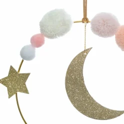 Atmosphera createur d'interieur for kids Décoration murale enfant métal (H21.5 cm) Lune Rose Clearance