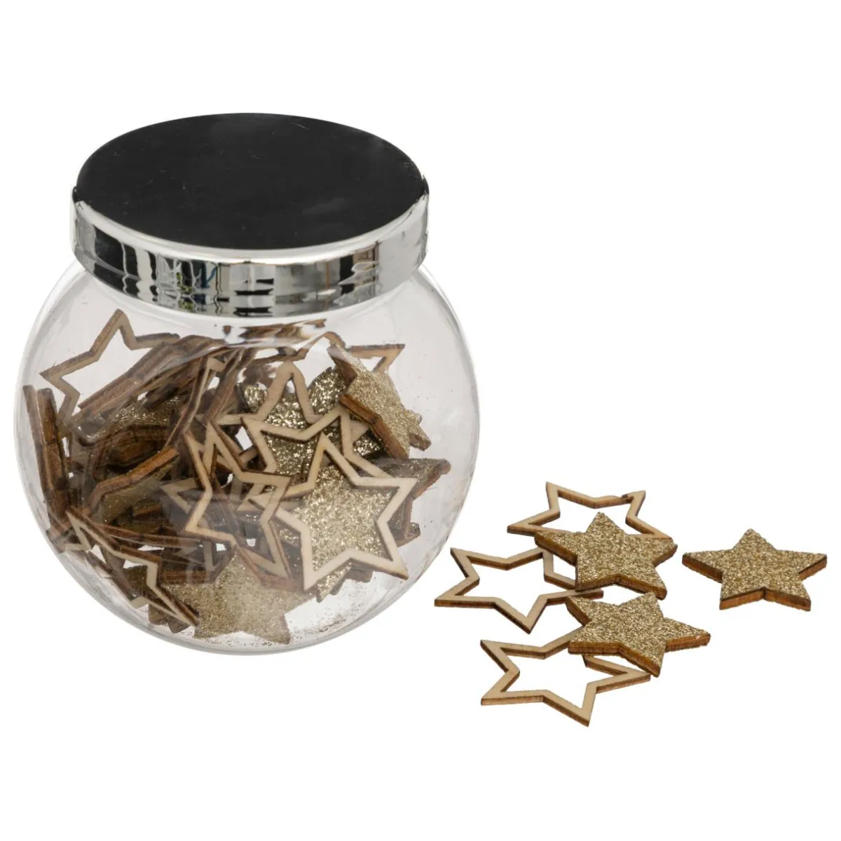 Décorations à parsemer (20 gr) Petites étoiles en bois Naturel Clearance