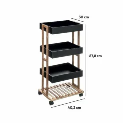 5 Five Simply Smart Desserte de cuisine 4 niveaux (H88 cm) Natureo Noir Online