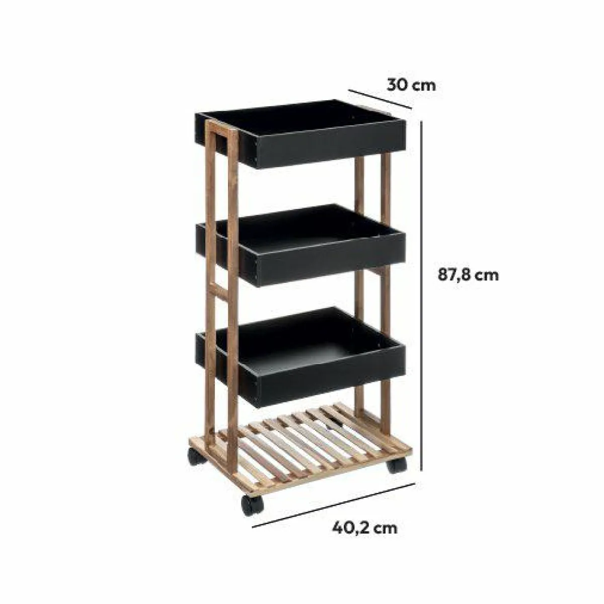 5 Five Simply Smart Desserte de cuisine 4 niveaux (H88 cm) Natureo Noir Online