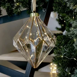 KAEMINGK Diamant lumineux à piles 15 LED (H20 cm) Vintage /blanc chaud Or Discount