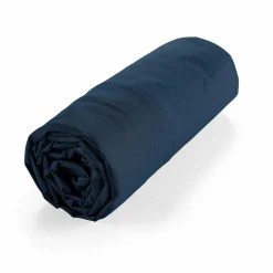 DOUCEUR D'INTERIEUR Drap housse coton bio (90 x 190 cm) Biolina Bleu nuit Outlet