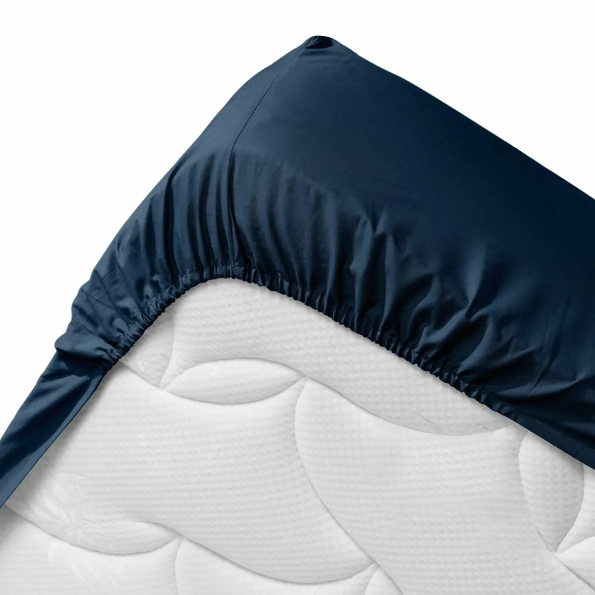 DOUCEUR D'INTERIEUR Drap housse coton bio (140 x 190 cm) Biolina Bleu nuit Sale