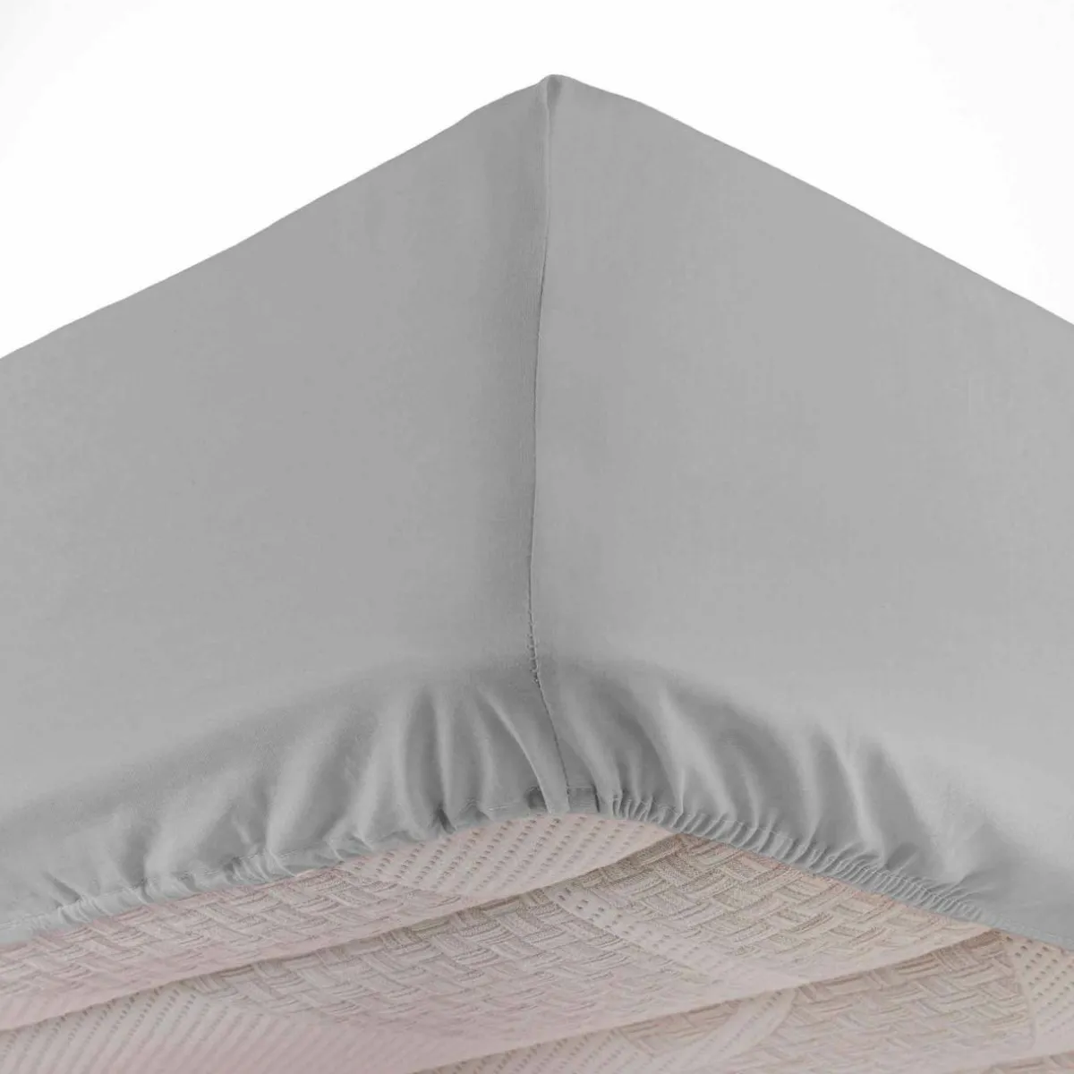 DOUCEUR D'INTERIEUR Drap housse coton lavé (160 x 200 cm) Linette Gris Best