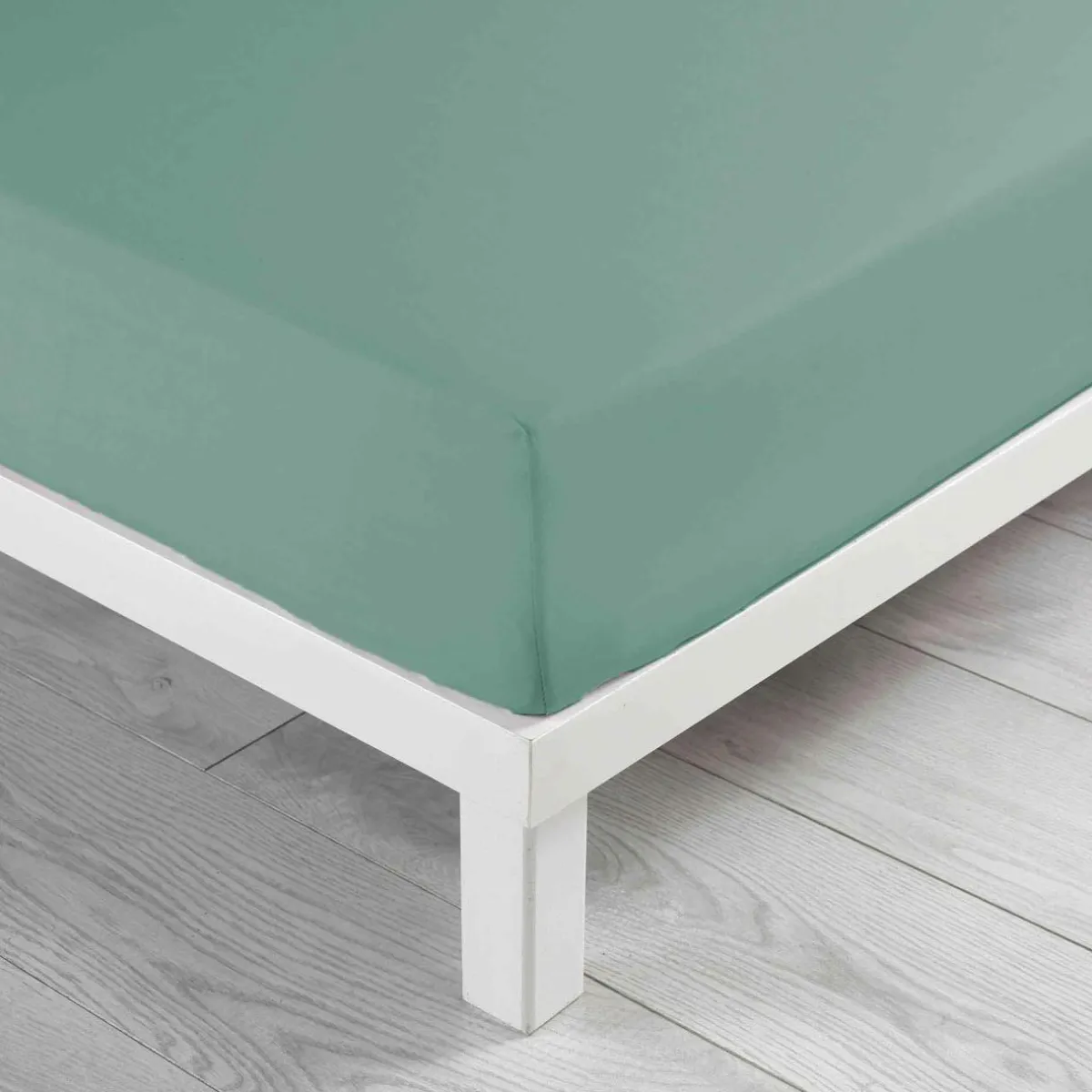 DOUCEUR D'INTERIEUR Drap housse coton lavé (140 x 190 cm) Linette Vert sauge Outlet