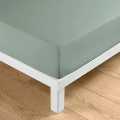 douceur d'intu017drieur Drap housse coton lavé (160 x 200 cm) Linella sauge Vert Discount