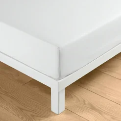 douceur d'intu017drieur Drap housse coton lavé (160 x 200 cm) Linella Blanc Sale